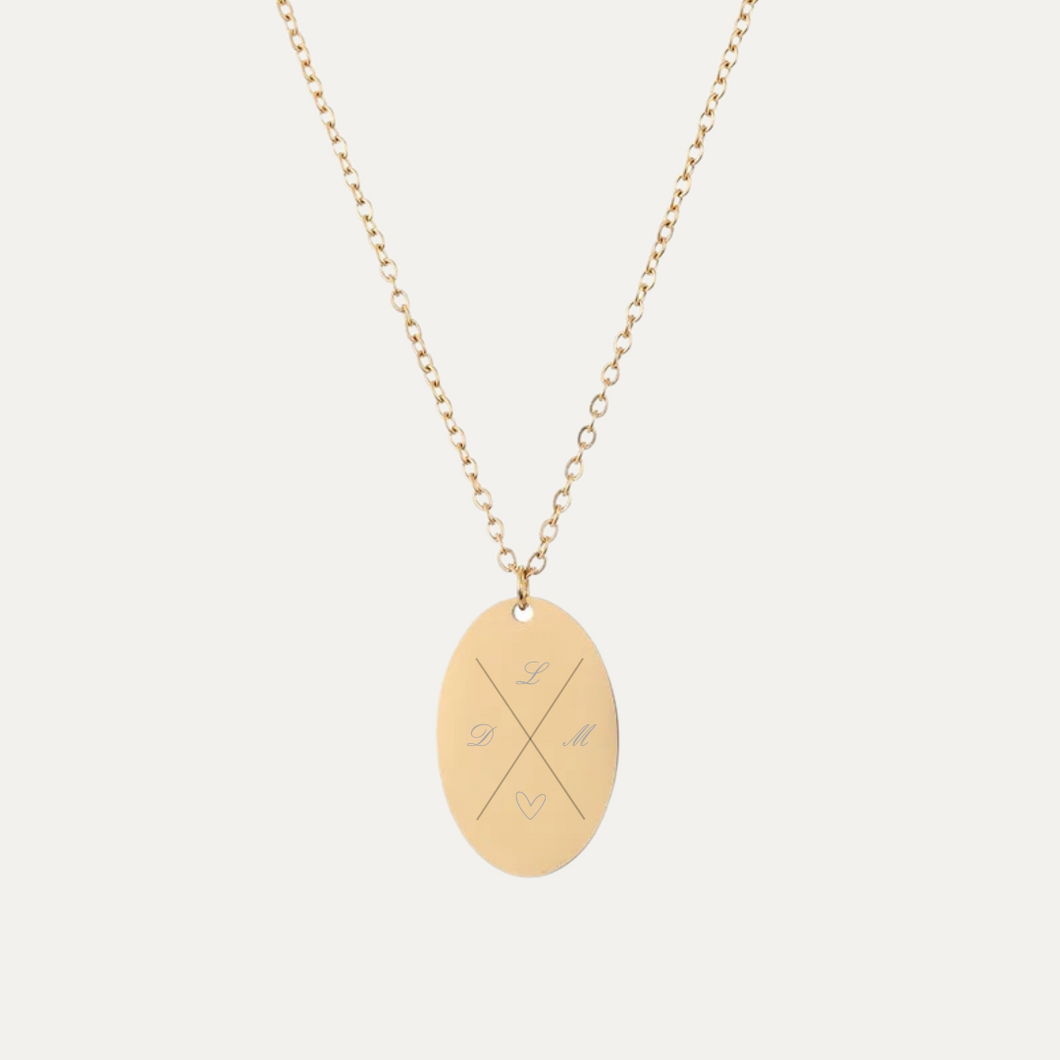 The Cross My Heart Necklace [Oval]