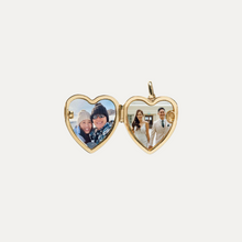 Load image into Gallery viewer, Solid Gold Heart Locket - Charm only [2 photos + engraving]
