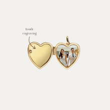 Load image into Gallery viewer, Solid Gold Heart Locket - Charm only [1 photo + engraving]
