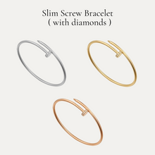 Load image into Gallery viewer, Slim Screw Bracelet ( with diamonds )
