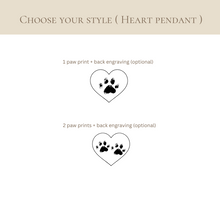 Load image into Gallery viewer, Paw print Heart Necklace
