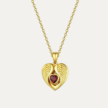 Load image into Gallery viewer, Angel Wings Heart Birthstone Locket [1 photo + engraving]
