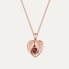 Load image into Gallery viewer, Angel Wings Heart Birthstone Locket [1 photo + engraving]
