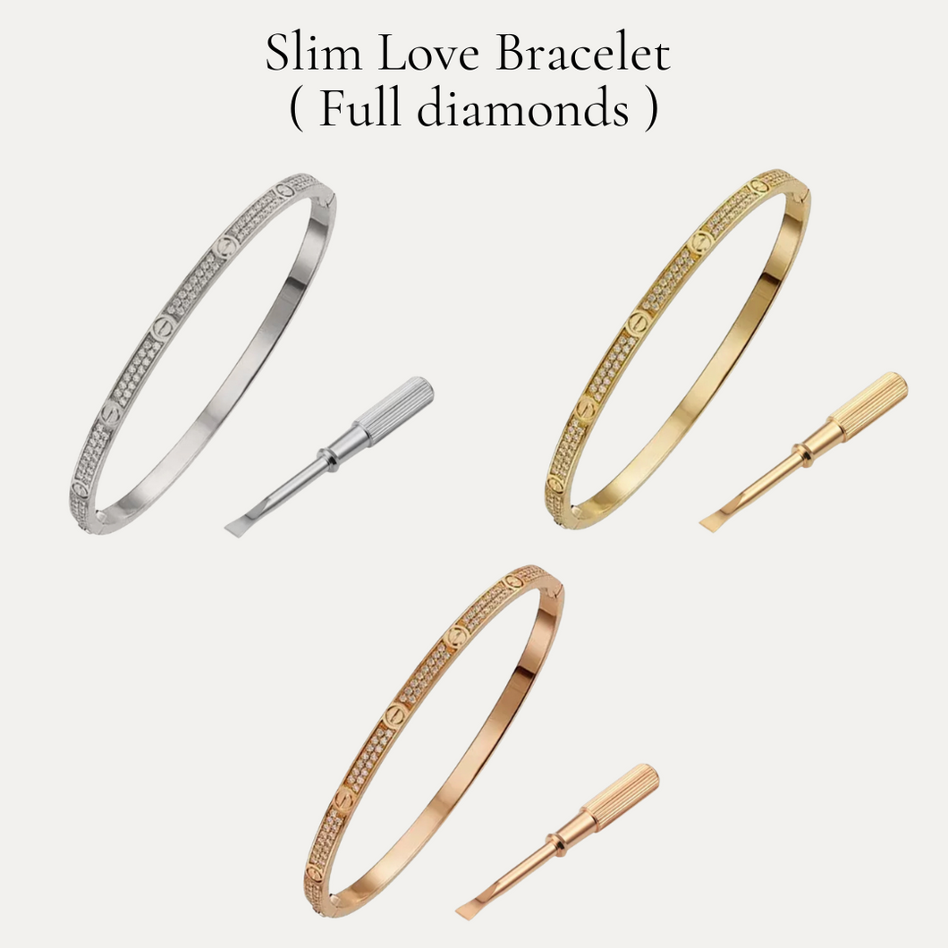 Slim Love Bracelet (Full diamonds)