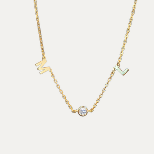 Birthstone Initial Necklace