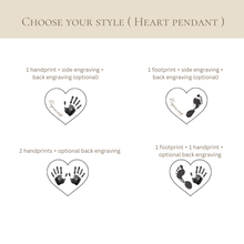 Load image into Gallery viewer, Hand and Footprint Heart Necklace
