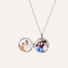 Load image into Gallery viewer, Solid Gold Round Locket [2 photo + engraving]
