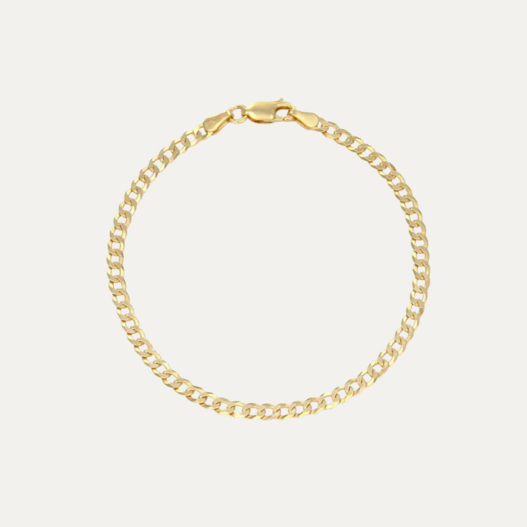 Thick Curb Chain Bracelet - Gold filled