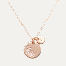 Load image into Gallery viewer, Hand-Stamped Birth Flower with Initial pendant [Gold-filled]
