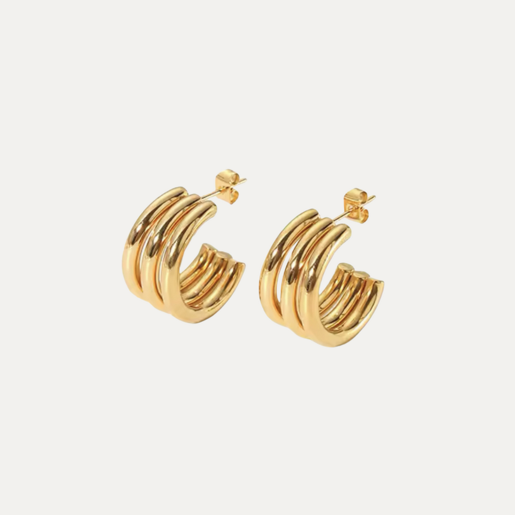 Triple Hoop Earrings [Gold-filled]