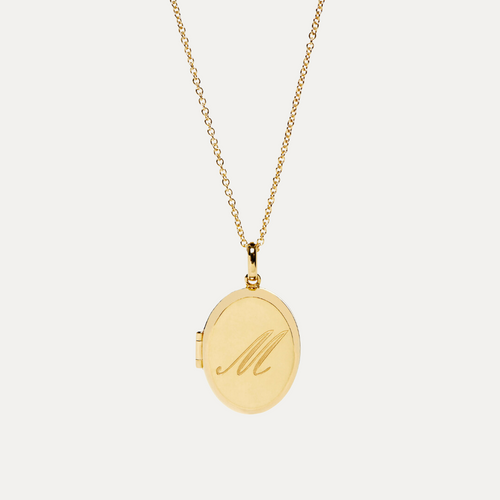 solid gold oval locket