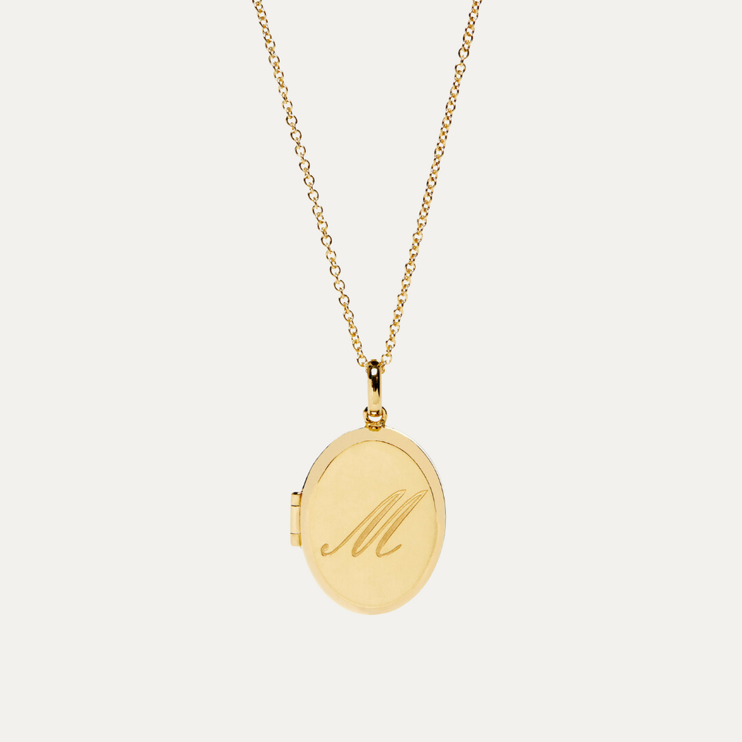 solid gold oval locket